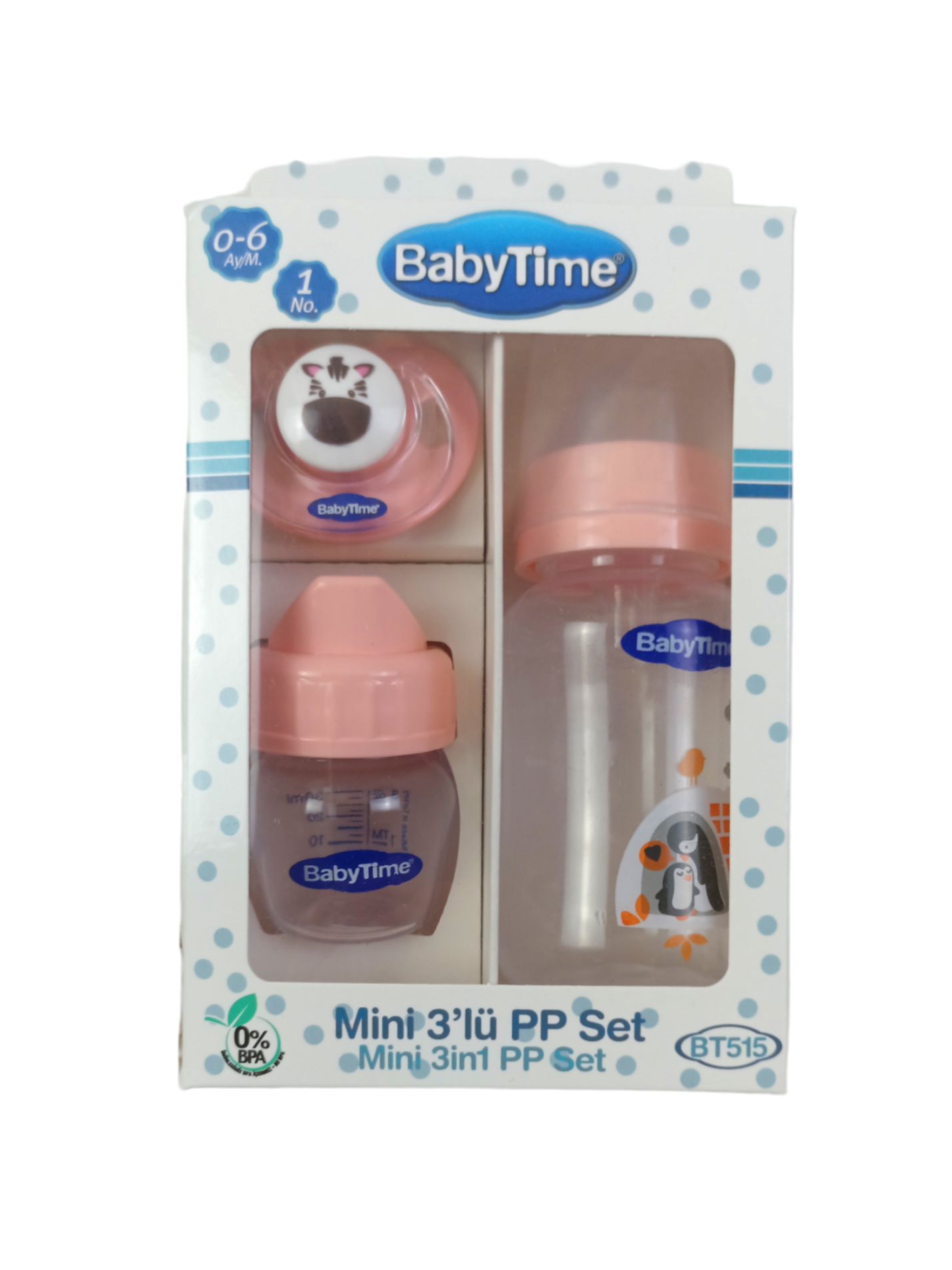 Babytime Mini 3 Parça Biberon Seti - Plastik