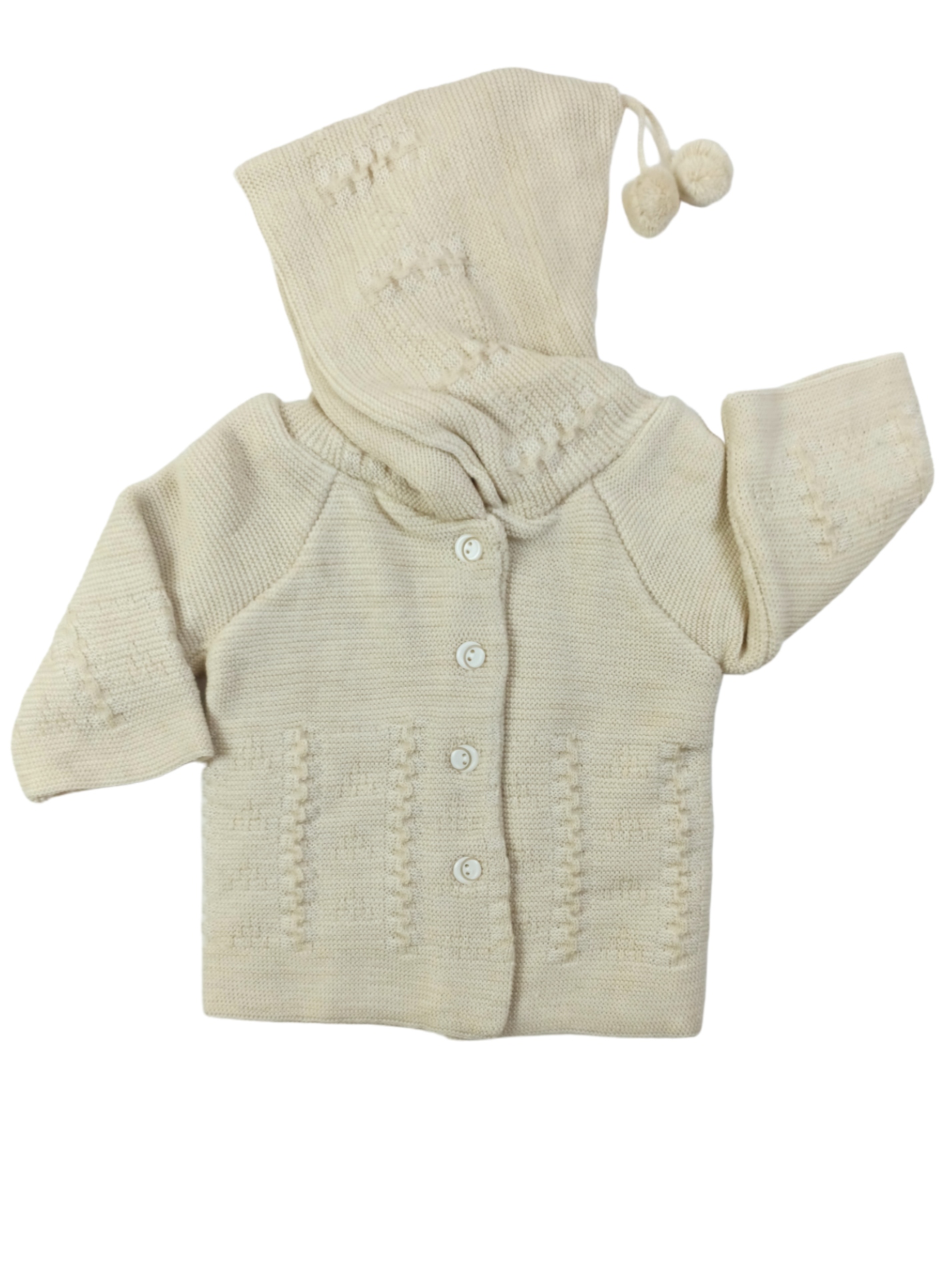 Ponponlu Triko Hırka / Çift Katlı