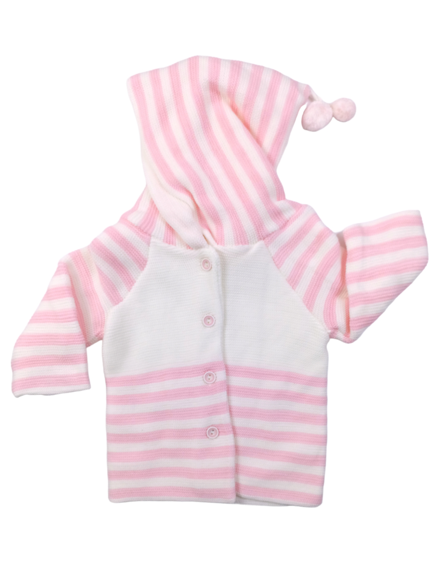 Çizgili Desen Triko Hırka / Çift Katlı