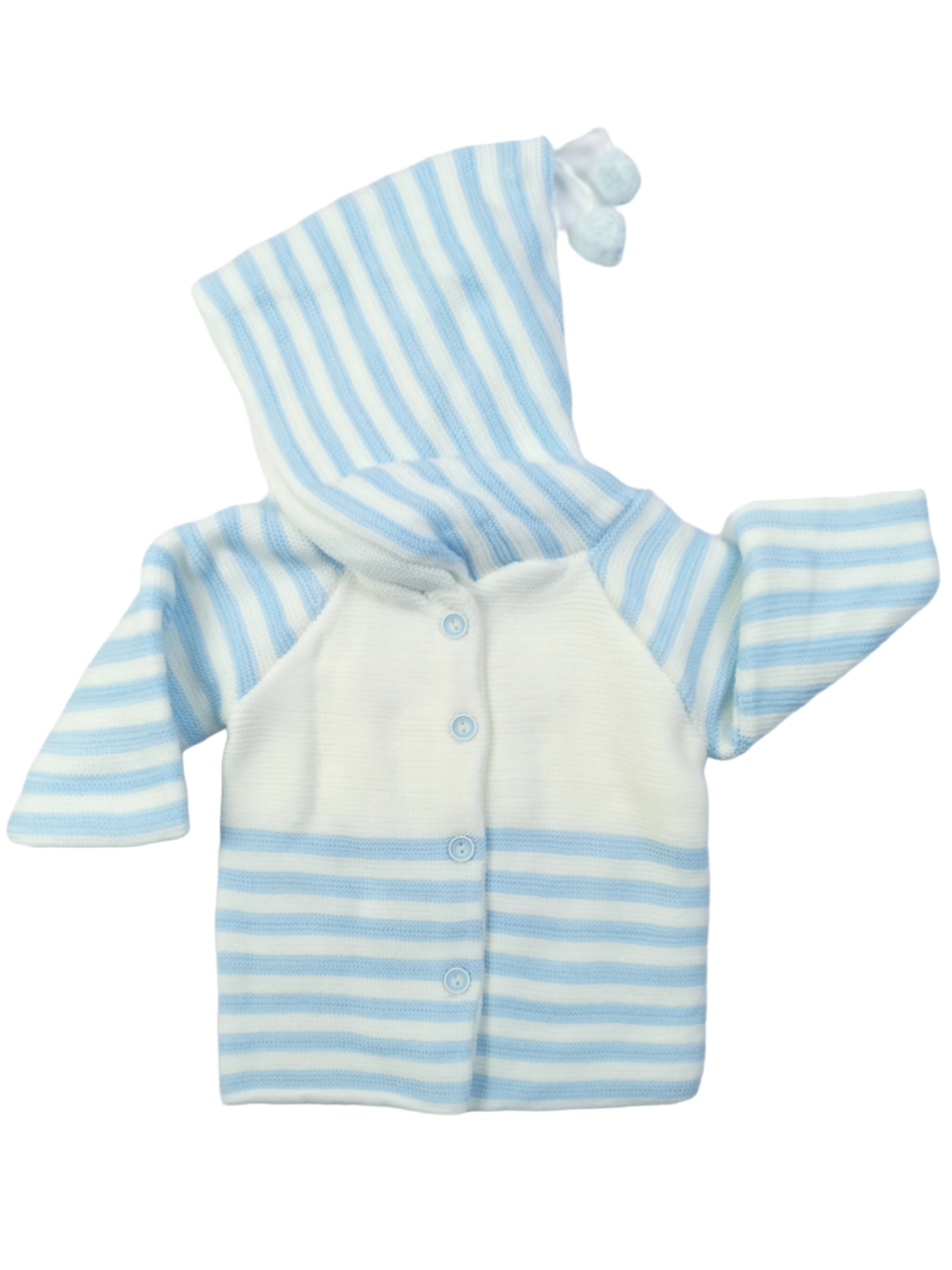 Çizgili Desen Triko Hırka / Çift Katlı